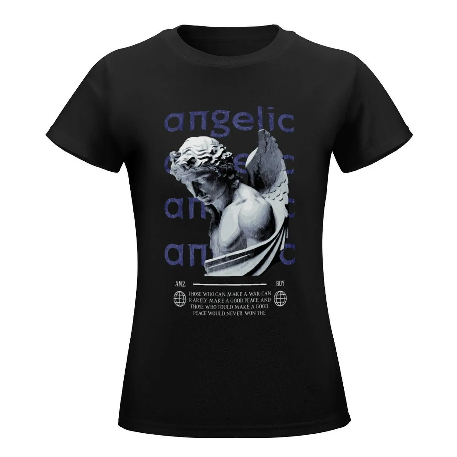 Angelic Aesthetic statue - Vaporwave Streetwear T-Shirt anime cute tops t-shirt dress for Women long