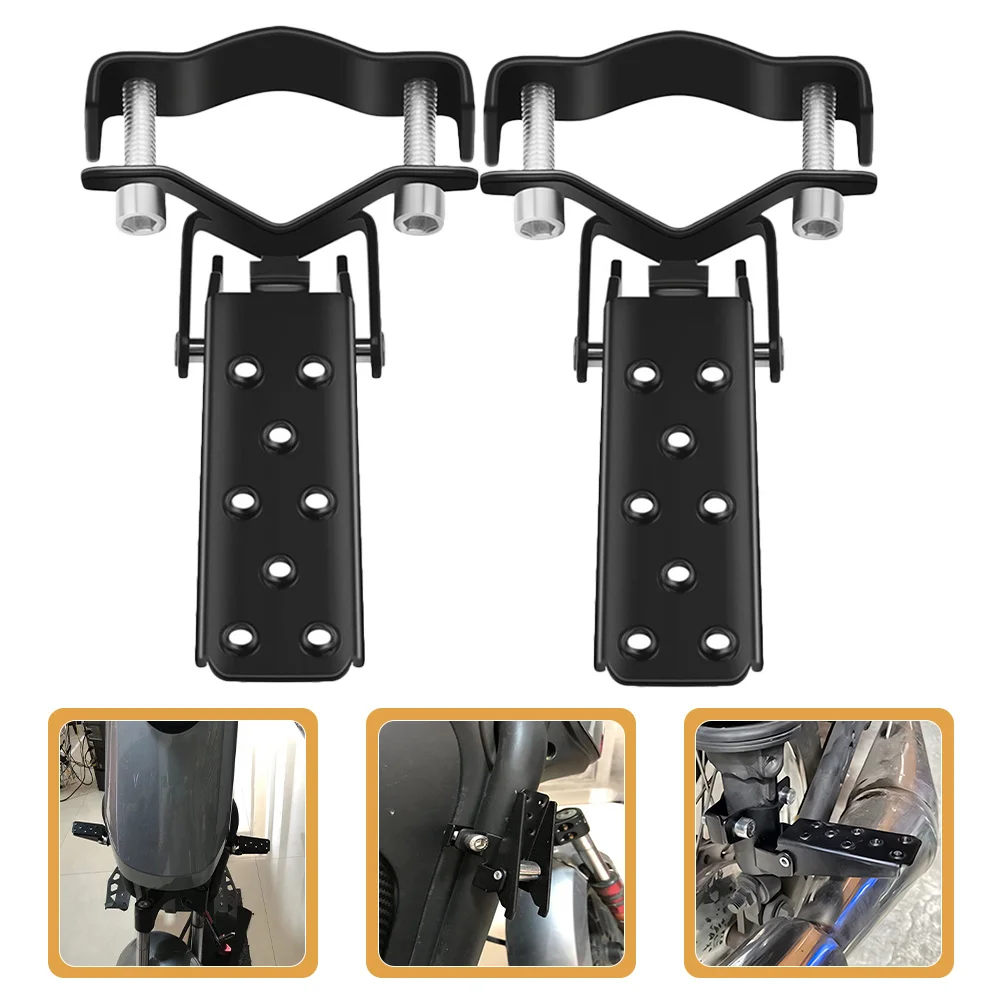 

1Pair Bike Rear Seat Footrest Foldable Steel Peg Compact Anti-Skid Pedals Cycling Footstand Suitable Front Rear Axles
