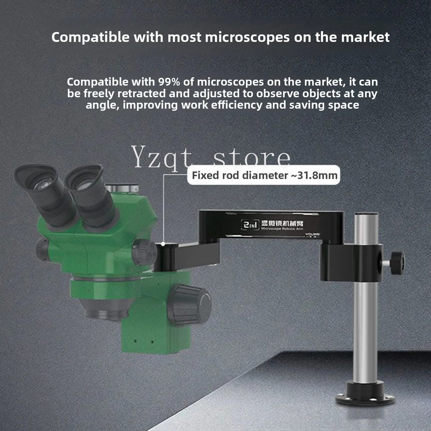 [Can be hung on the wall] 2-in-1 table wall microscope bracket rotating telescopic adjustment double trinocular microscope swing