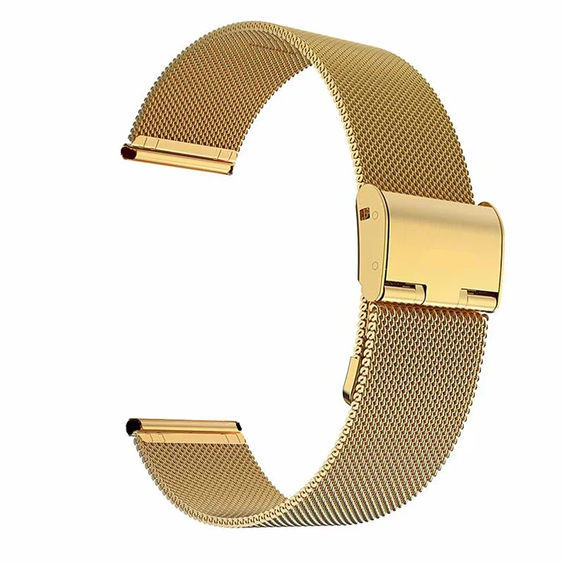 Milanese Watchband 20mm 22mm Universal Stainless Steel Metal Watch Band Replacement Bracelet For Smart Watch Black Rose Gold