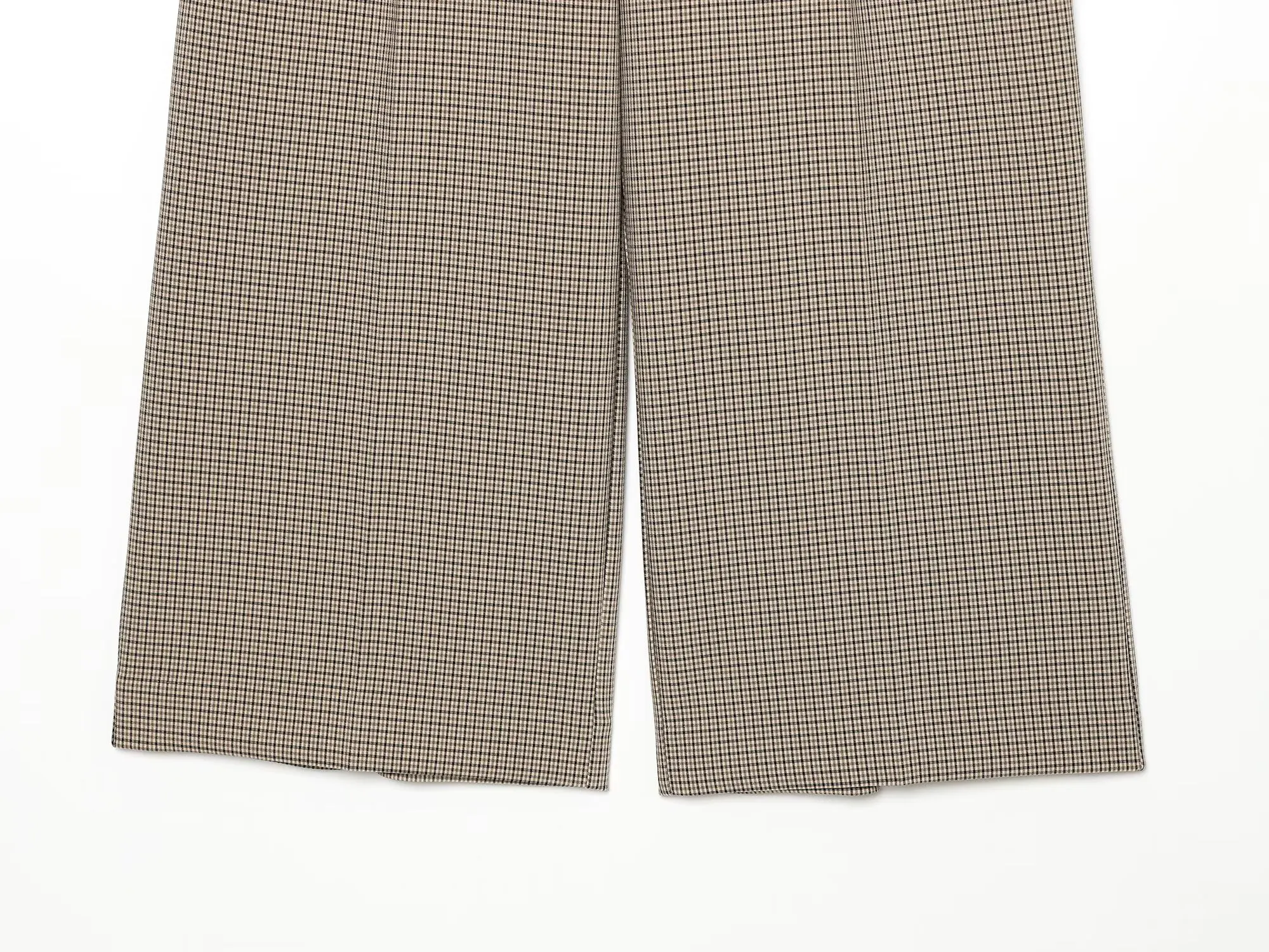 Damen Zweiteiler-Outfit: Ärmelloses O-Ausschnitt-Top, Blazer, Hochgeschnittene Weite Hose mit Gürtel, Eleganter Büro-Look, Neuer Herbstanzug – Detail 15