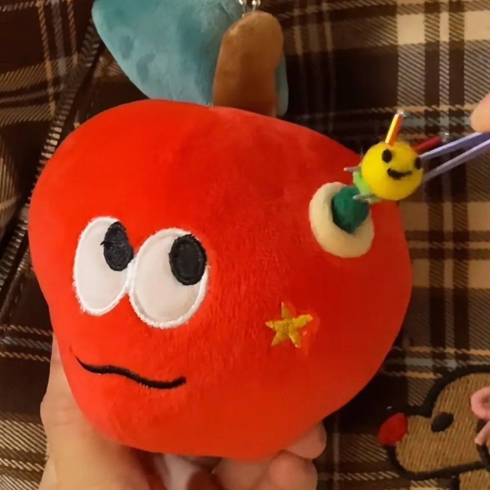 Boneca de frutas de pelúcia dos desenhos animados bonito vermelho criativo anel organizador kawaii macio presente do dia dos namorados festival de aniversário