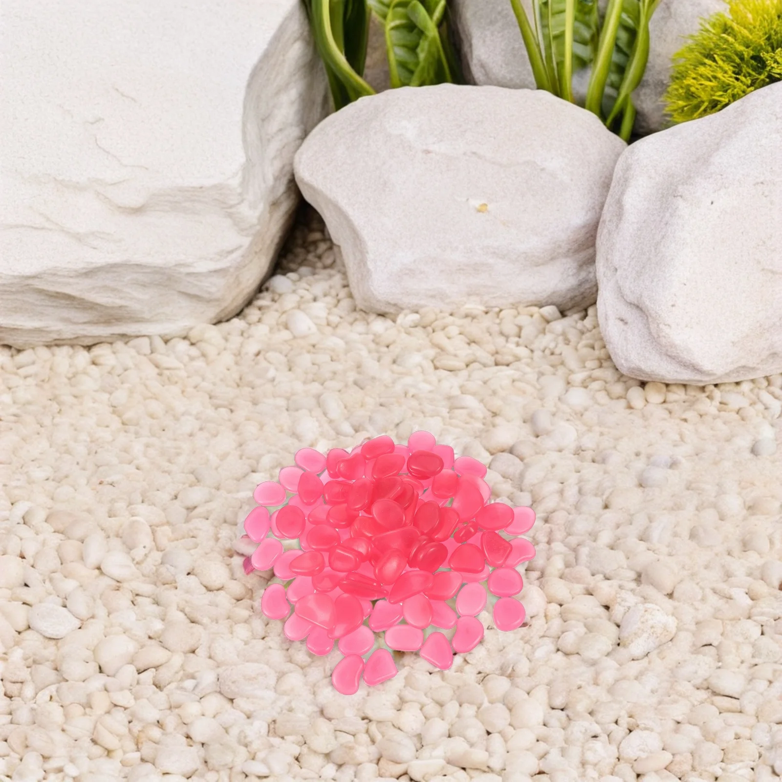 

300Pcs Glowing Night Stones Luminous Resin Pebbles for Garden Walkway Yard Patio Fish Tank Aquarium Decoration Glowing Rocks