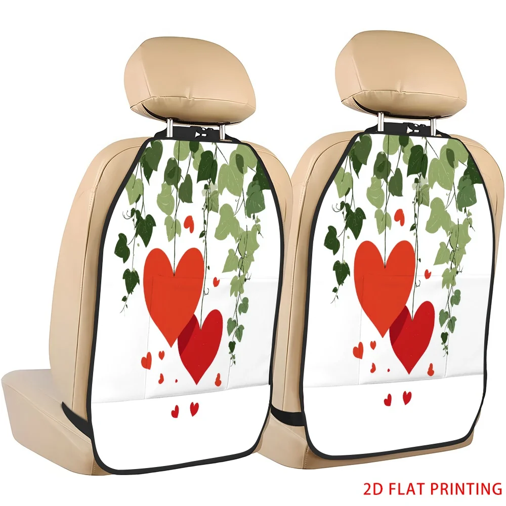 2D Plane Printing 2pcs Backseat Protector Seat Covers Individuation Decoration Animal Friends Pattern Applies To Various Models
