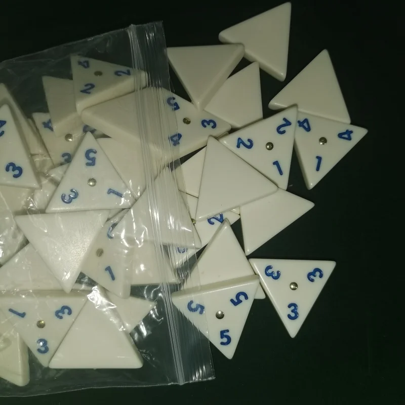 56 Juego de dominó triangular grande, azulejos de números de dominó de melamina, azulejos de números triangulares, juegos de reunión familiar/fiesta, juego de mesa
