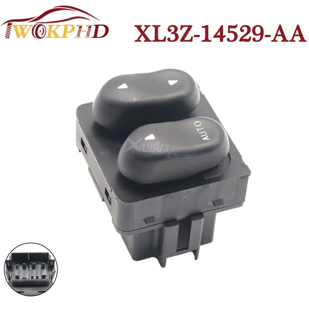 NEW Front LH Left Driver Side Power Window Door Switch Button For Ford F150 F250 Truck w/ 2 door 1999-2002 SW7091 XL3Z-14529-AA