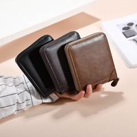 Vintage PU Leather Men's Wallet with Coin Pocket Multi-Functional Card Holder Wallets Zipper Men's Business Wallet Men