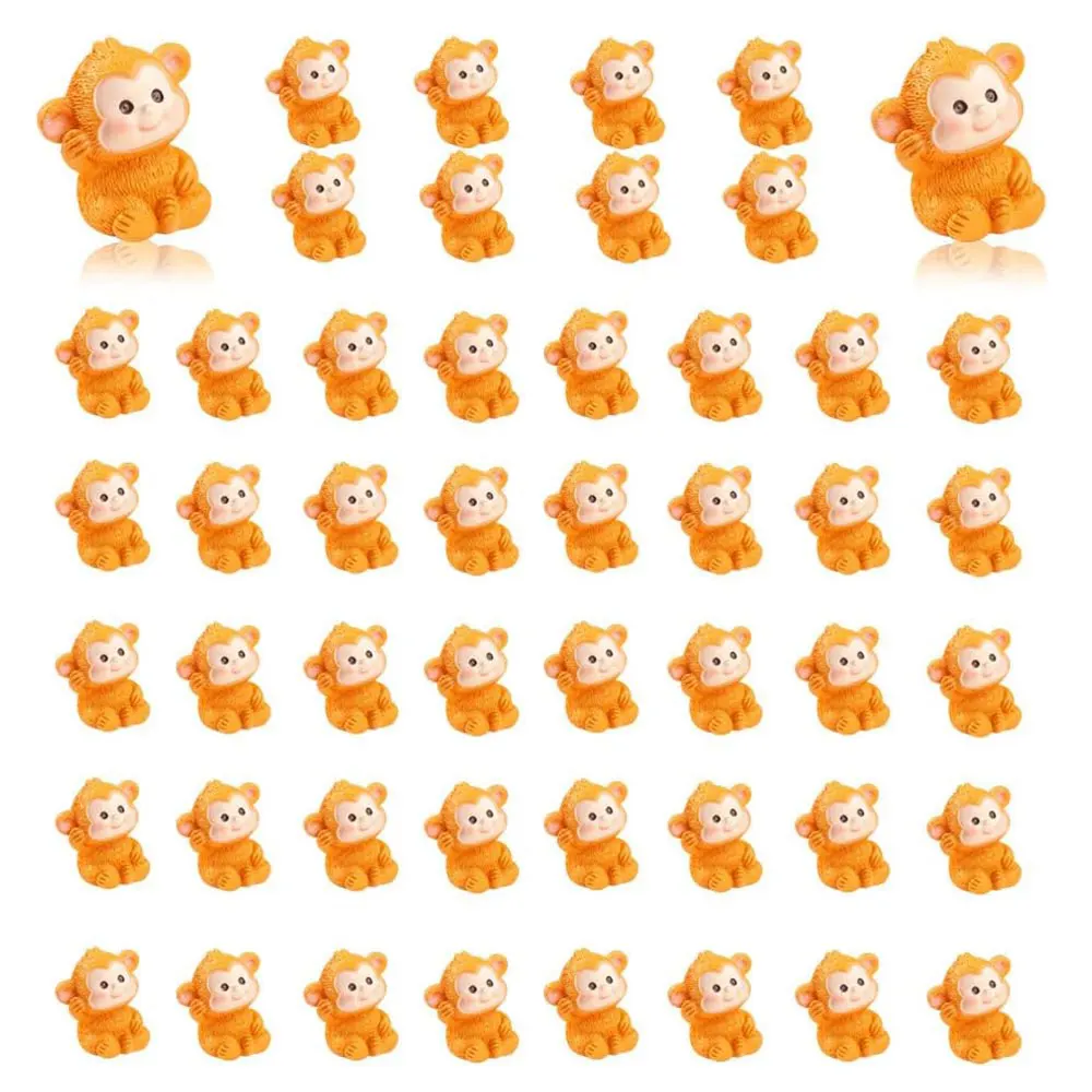 5PCS Mini Resin Monkey Figurines Animal Miniature Figurines Fairy Garden Accessories for DIY Home Decor