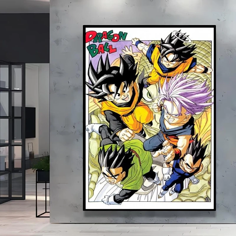 High Quality Canvas Printing Posters Dragon Ball Goku Vegeta HD Spray Painting Home Bedroom Wall Picture Decorative Kids Gifts