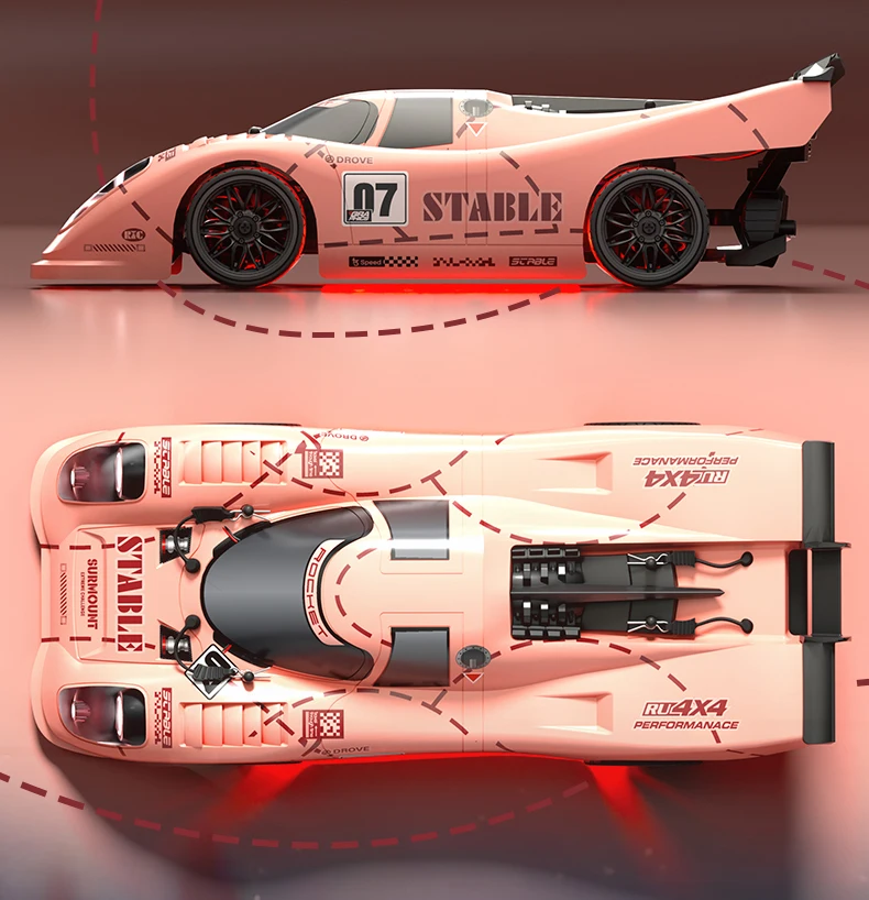 

2.4G Remote Control Car High Speed 4WD Carbon Brush Drift Car with Light Competitive Sports Car Model Children Toy Racing Gift