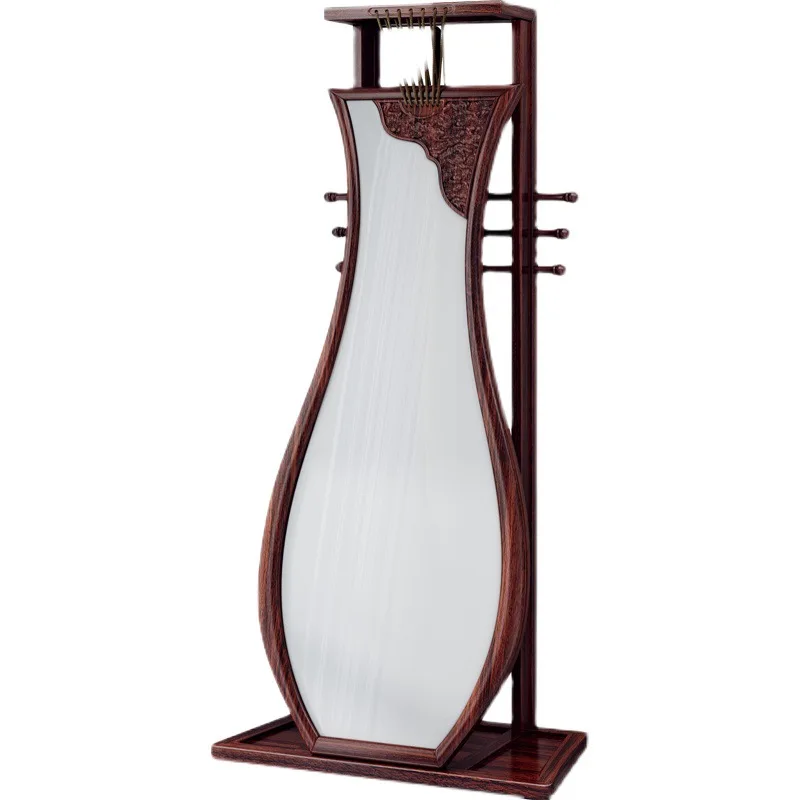 Ebony solid wood mirror full body full-length mirror new Chinese blue and white porcelain floor mirror household bedroommakeup