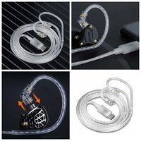 Silver-Plated KZ Headphones Cable High-purity Gold-plated Pin KZ Type-C Cord With Mic 0.75MM 2PIN Earphone Wire Portable Audio