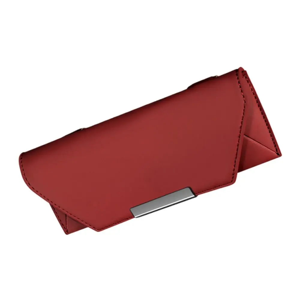 Portable Car Glasses Box PU Leather Compact Driving Glasses Holder Car Lenses Holder Easy Installation Sun Visor Holder Car