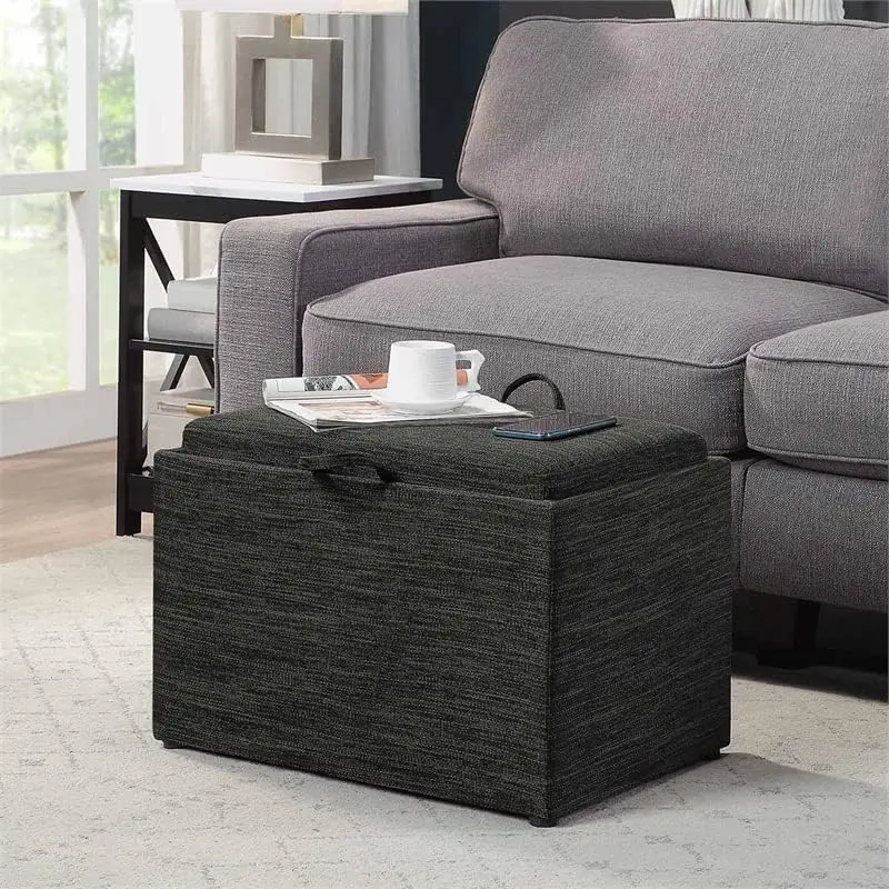 

Concepts Designs4Comfort Accent Storage Ottoman 22.75" - Modern Foot Stool with Decorative Tray for Living Room, Dining Room,