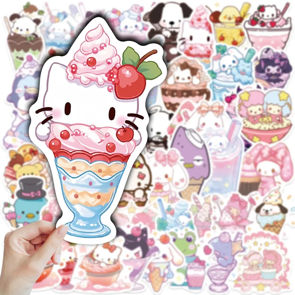 10/30/50 pçs sanrio adesivos bonito cinnamoroll kuromi minha melodia adesivo para portátil mala guitarra kawaii anime pvc decalques brinquedo do miúdo