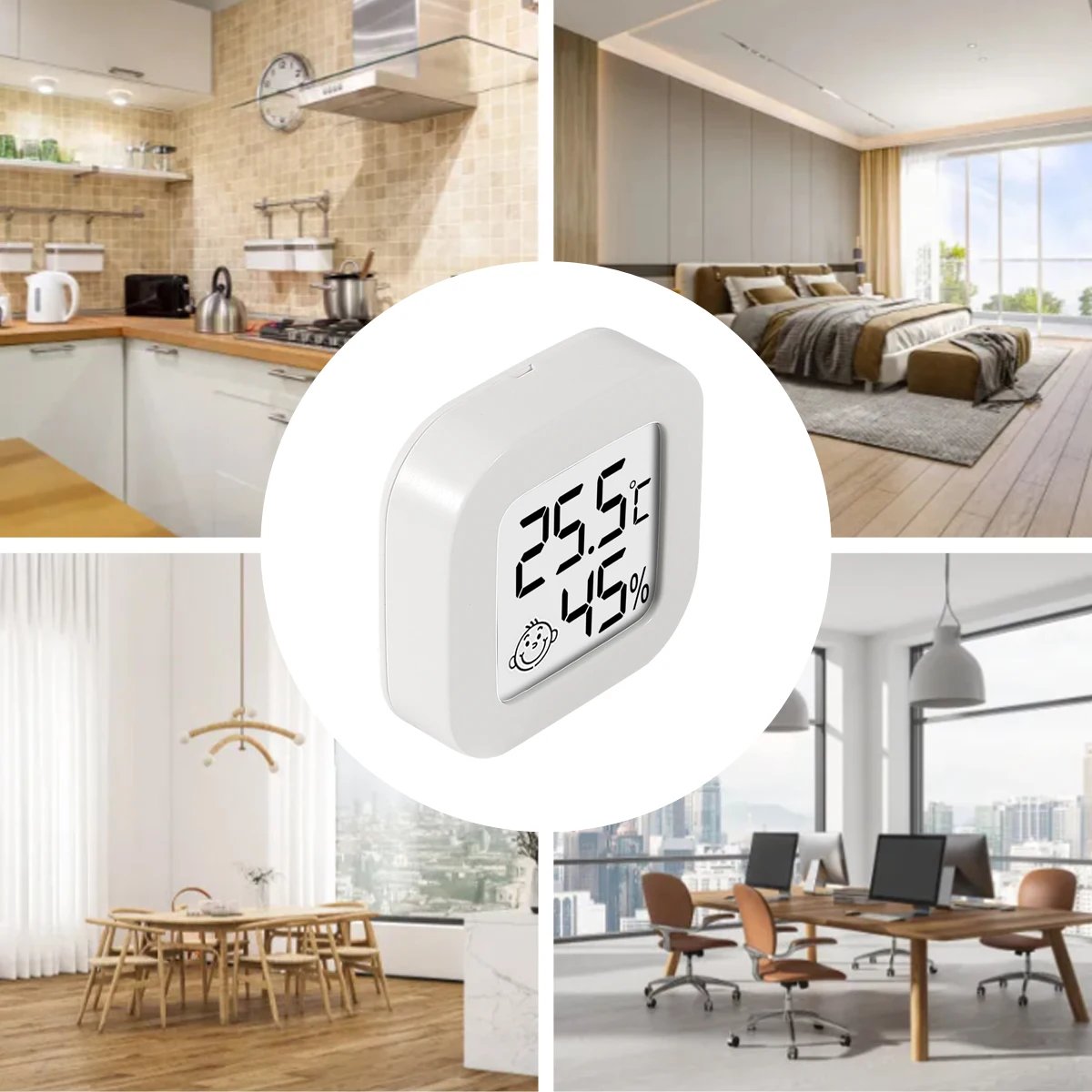 Termómetro Digital de 4 piezas, higrómetro para interiores, Monitor electrónico LCD de temperatura, higrómetro para habitación de bebé al aire libre