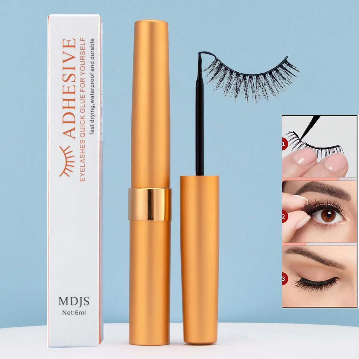 กาวติดขนตาปลอมแบบใช้แล้วทิ้ง กาวติดขนตาแห้งเร็ว กันน้ํา ยาวนาน ป้องกันภูมิแพ้