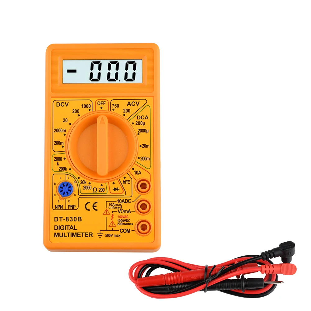 DT830B AC/DC LCD Digital Multimeter 750/1000V Voltmeter Ammeter Ohm Tester High Safety Handheld Meter Digital Multimeter