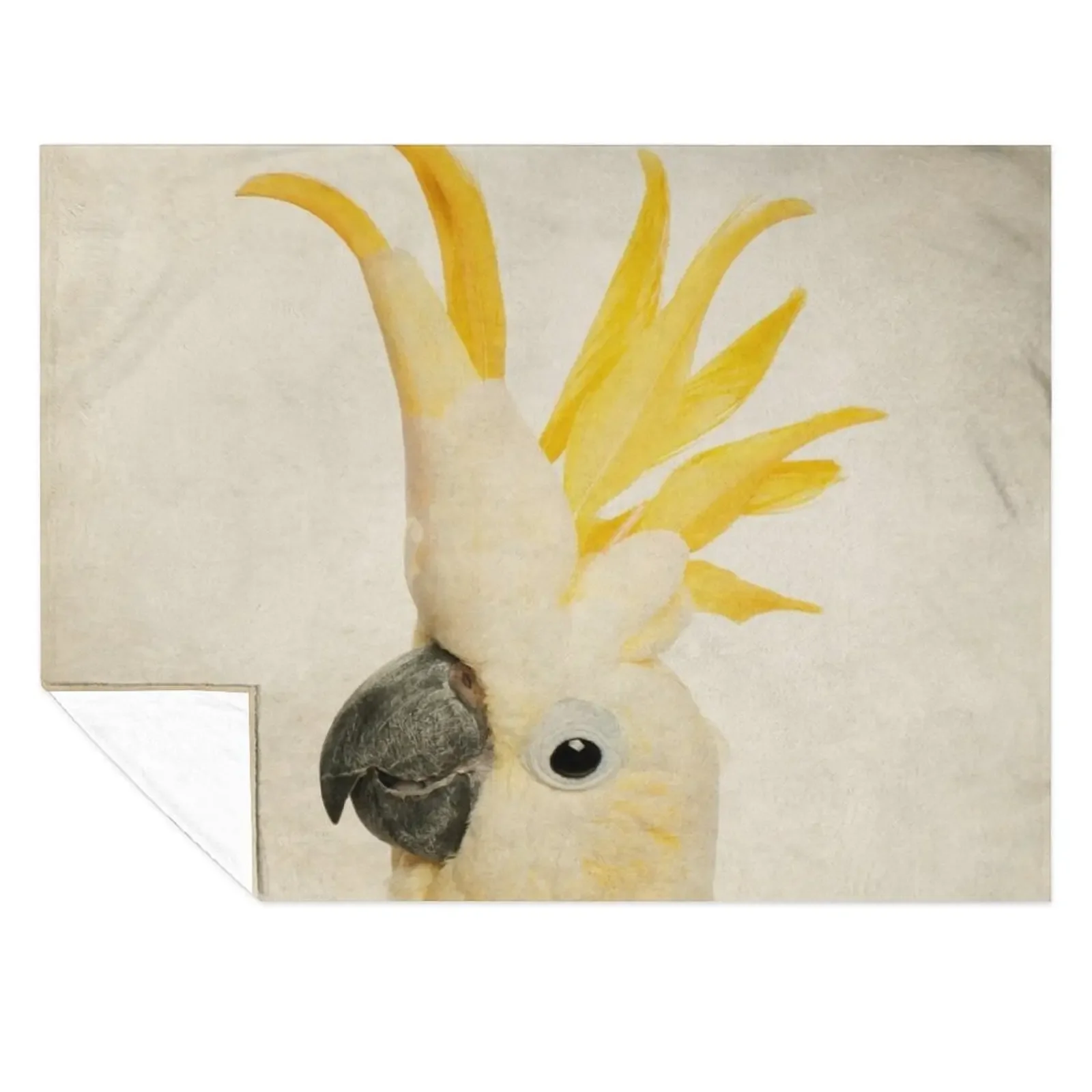 

Sulphur Crested Cockatoo, Exotic Bird Portrait Art Throw Blanket valentine gift ideas Stuffeds Flannel Winter beds Blankets