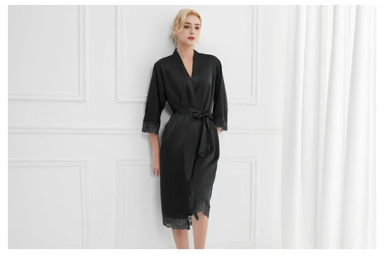 Robe Women Floral Bathrobe Kimono Robe Silk Long Wedding Bride Bridesmaid