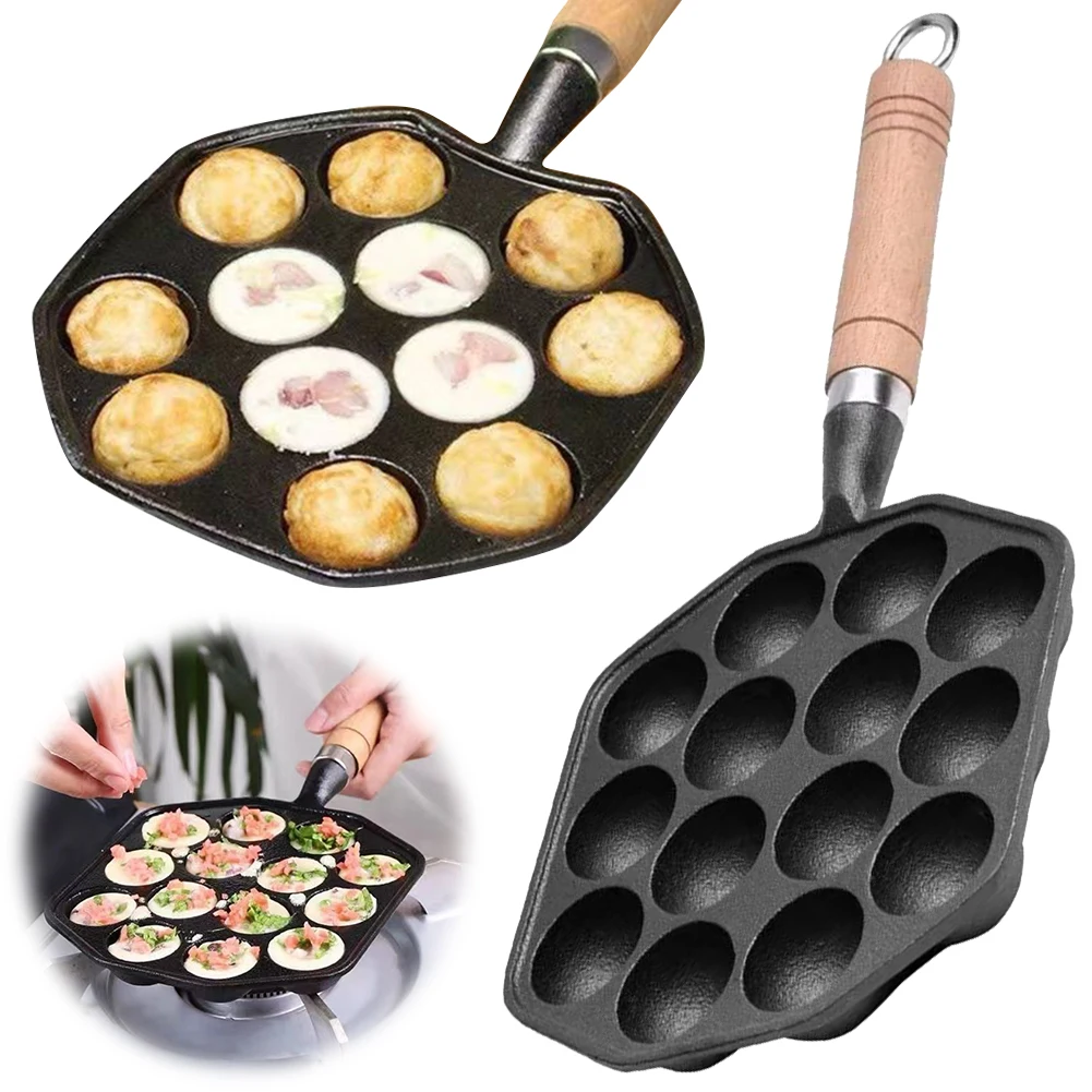 14 Holes Takoyaki Maker Non Stick Octopus Baking Machine Octopus Ball Plate Home Cooking Baking Forms Mold Tray Kitchen Gadgets