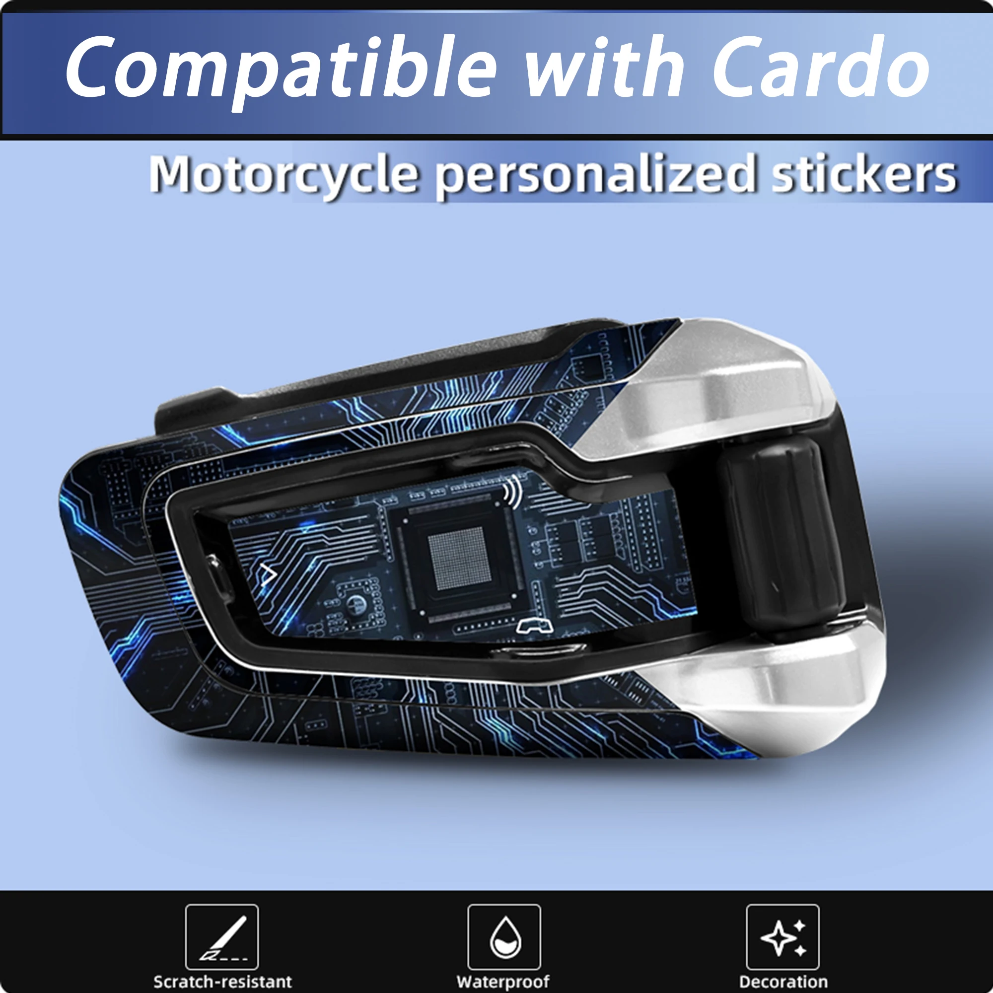 Protector Decor Stickers Compatible With Cardo Motorcycle Bluetooth Headset Stickers Decorative Skin