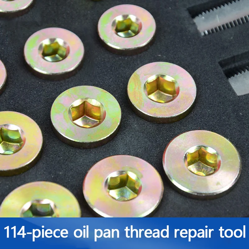 114 Sets of Auto Oil Pan Drain Screw Thread Repair Tool Set of Oil Bottom Screw Tapping Tool