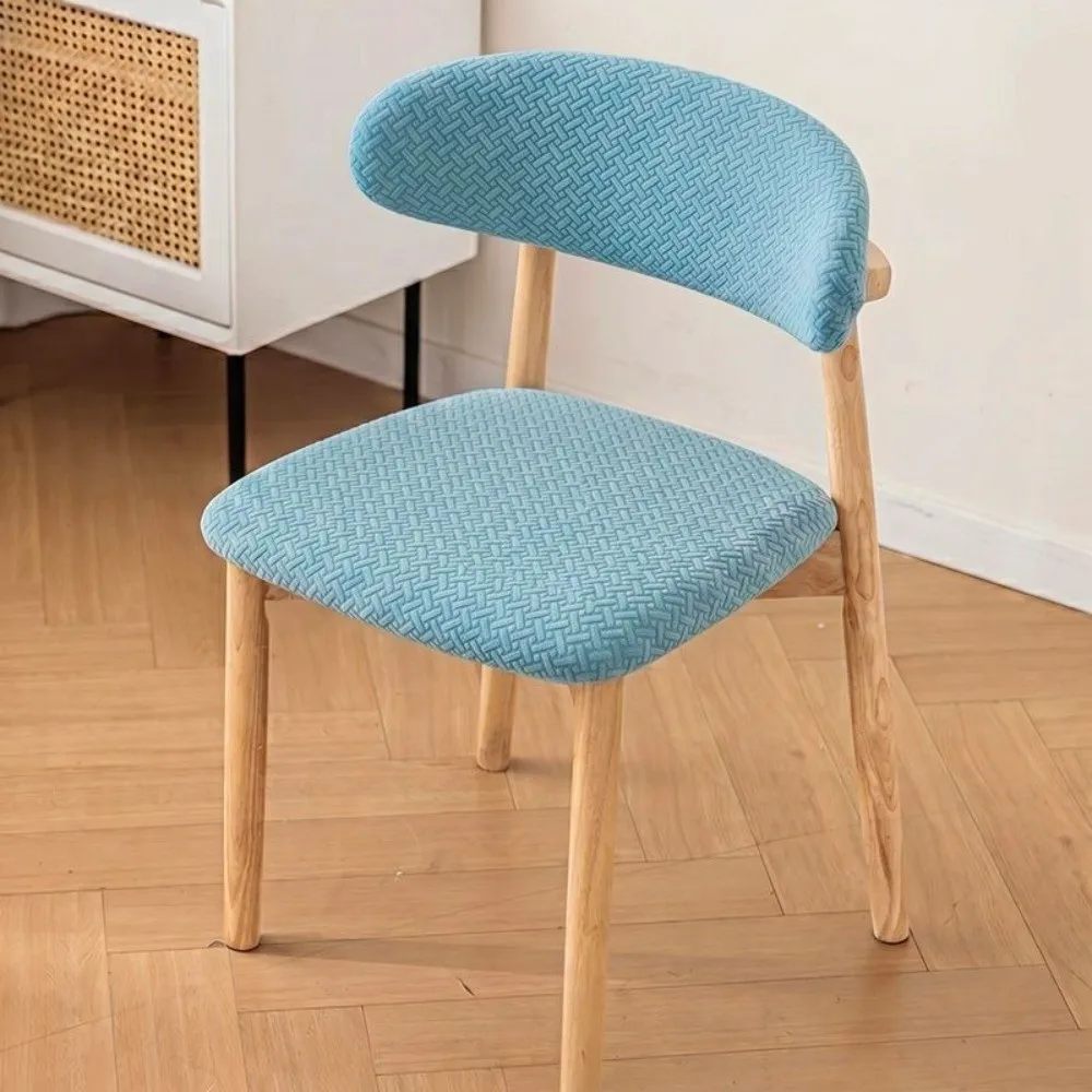 2pcs/set C-shape Dining Chair Cover Curved Backrest Split Type Armless Chair Cover Printing Pattern Elastic
