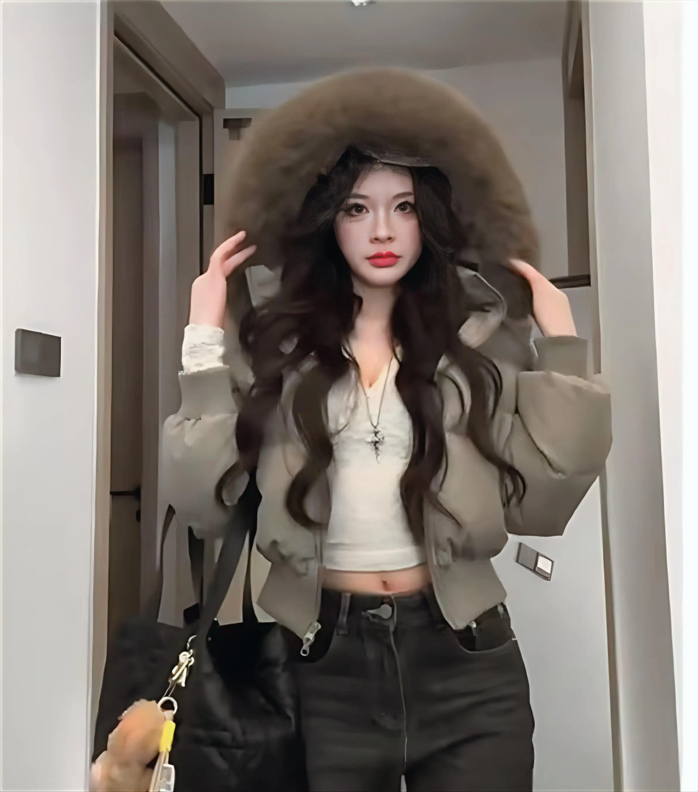 

Puffer Parkas Womens Long Down Coats Fox Quilted Urban Material Double Essential Simple Pure Softshell Comfortable Adjustable GF