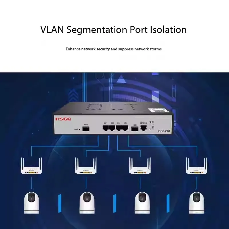 

HSGQ-G01 GPON MINI OLT 1Port 4 RJ45 Port with 10GE SFP 4X10/100/1000M RJ45 Opitcal Line Termina FTTH gpon olt