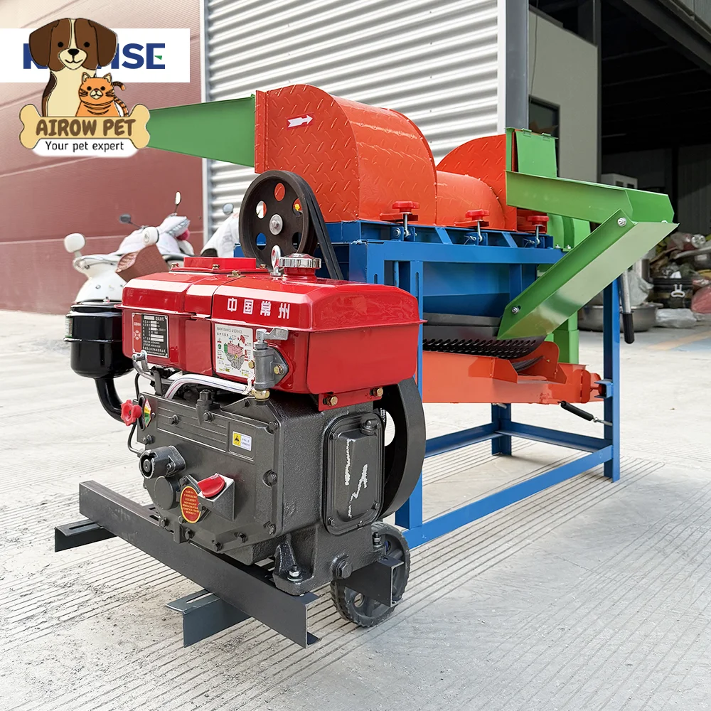 AIROW New Field Ready Diesel Multifunction Thresher for Maize Corn Sorghum Millet Beans Remote Farm Operations Grid Power