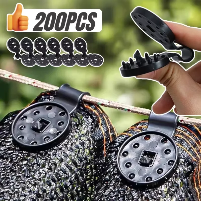 50-200PCs Black Shade Cloth Clips Outdoor Awning Durable Net Clip Camping Garden Tools Garden Buildings Fence Net Fix Clamp Hook