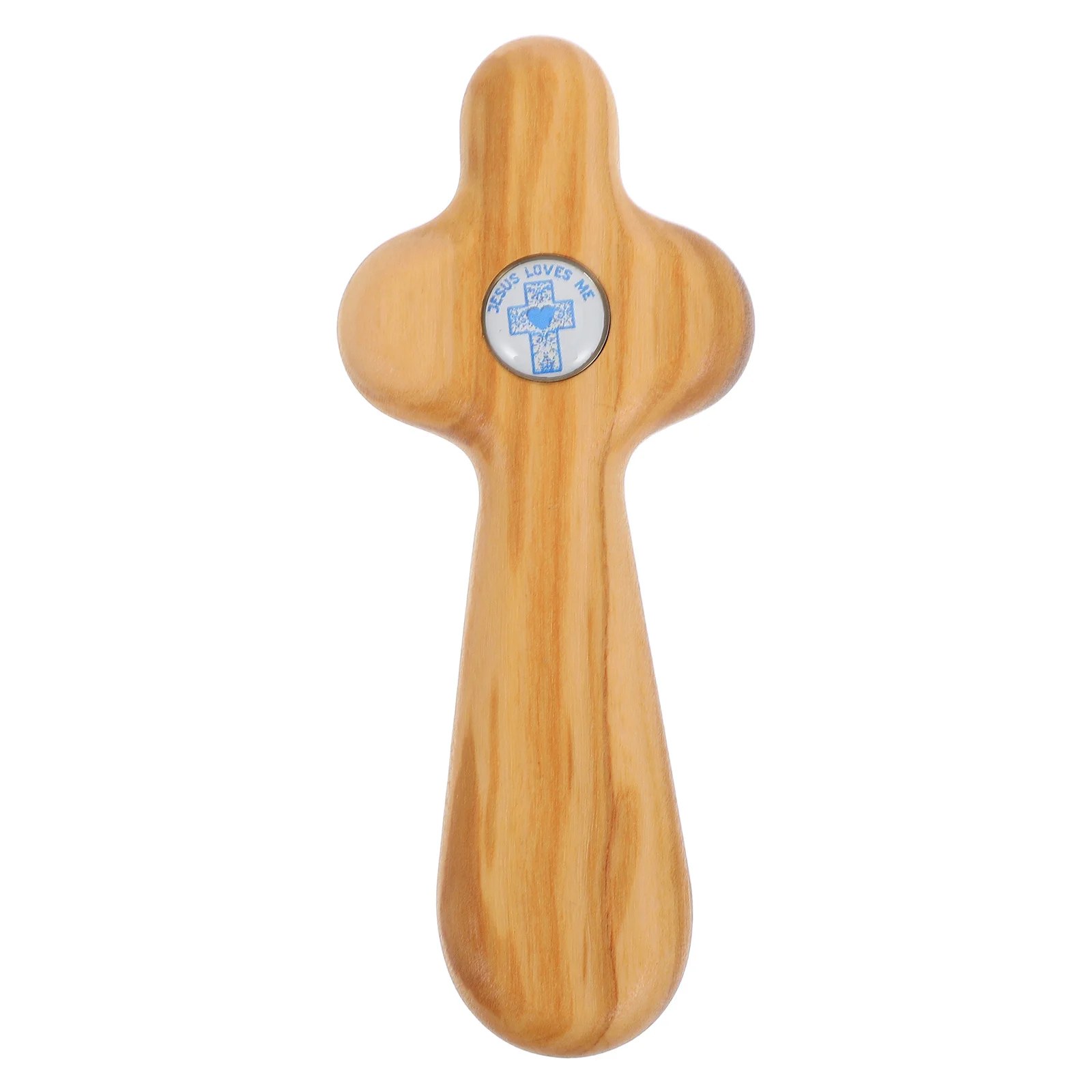 

Compact Wooden Cross Olive Wood Handheld Craft for Reflection Faith Symbol Christian Religious Ceremony Catholic First Communion