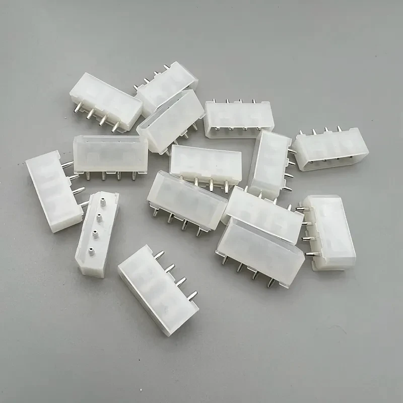 10PCS 5.08mm Molex White Big 4p 4d Female Socket Straight Hollow Needle for Pc Computer Atx Ide Power Connector