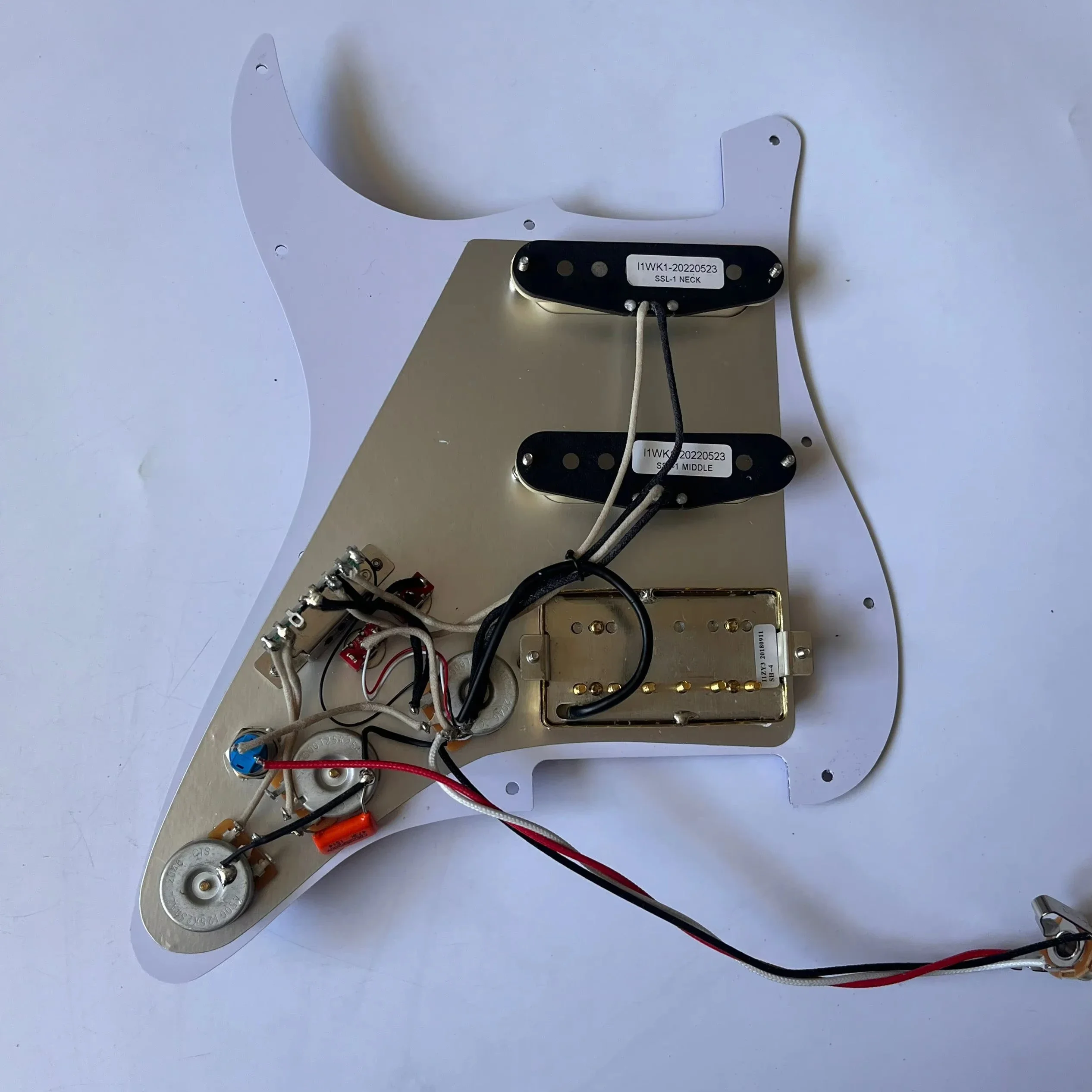 HSS Prewired Loaded ST Pickguard Humbucker Coil Split Guitar Kill Switch Output Mute Switch Kit Guitar Accessories