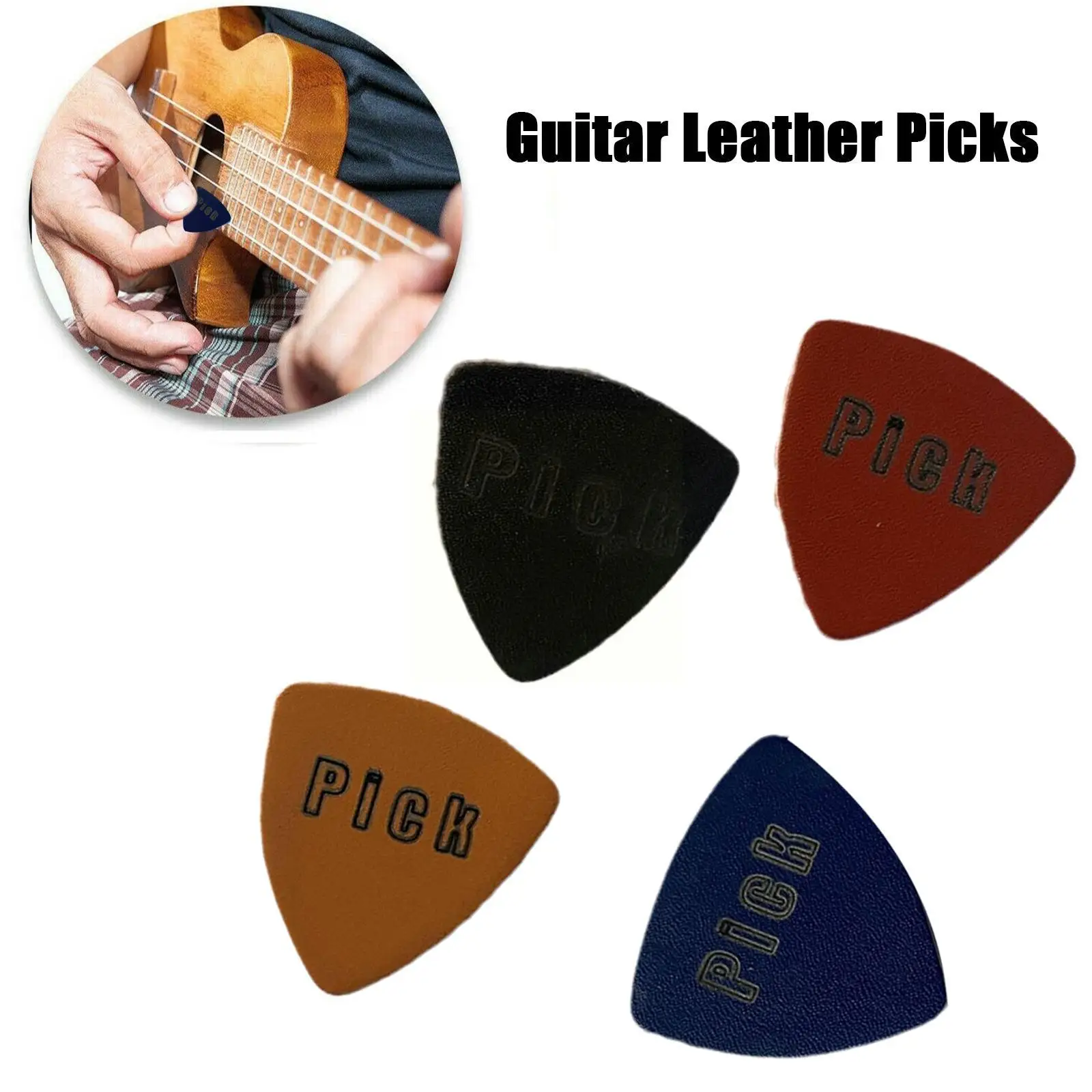 Leather guitar picks Non-slip Black White Nylon Mediator for Acoustic Electric Guitarra Ukulele Accessories 4 Color Q9G5