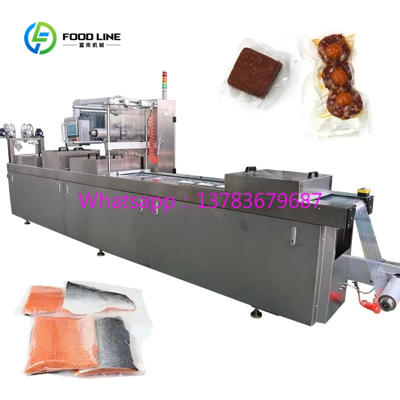 Customized Industrial Packaging Automatic Thermoforming Bag Sealer for Fish Seafood Meat Vacuum Packing Commercial Production