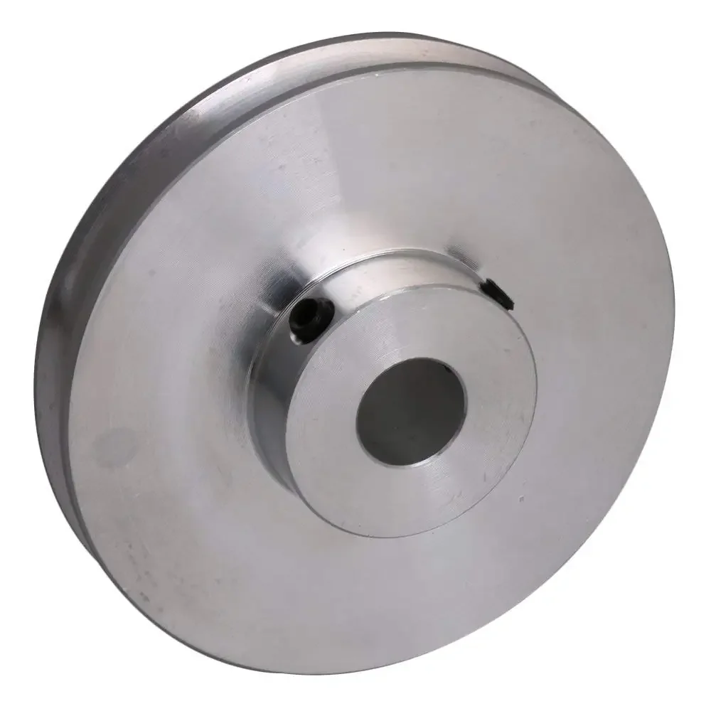 

58x16MM Silver Aluminum Alloy Single Groove Fixed Bore Pulley for Motor Shaft 3-5MM PU Round Belts