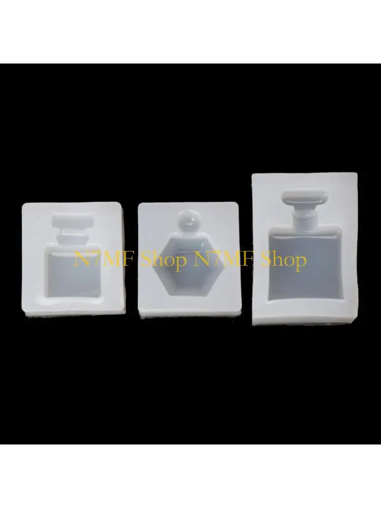 

N7MF 3pcs Stereo Mini Bottle Silicone Mold Mini Bottle Shaped Molds Casting Mold 3D Epoxy Resin Mold Clay Molds