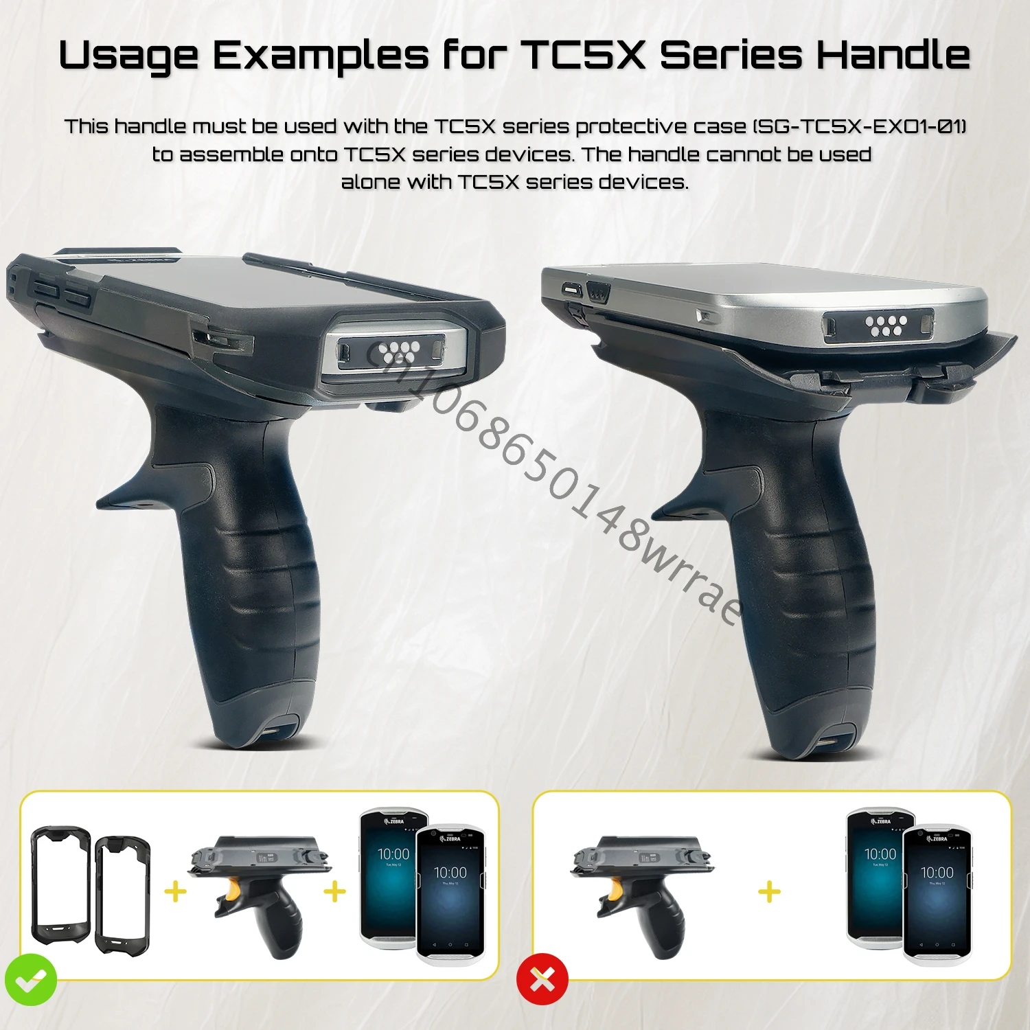 ✅Snap-On Trigger Handle PN TRG-TC51-SNP1-01 Compatible with Zebra TC52 TC57 Mobile Terminal✅