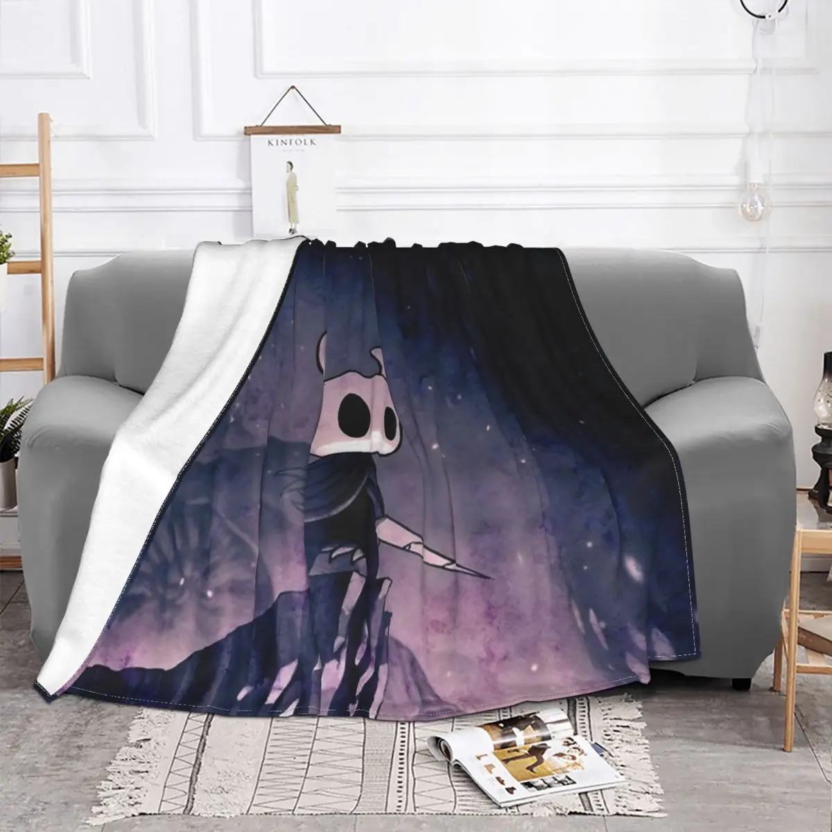 The Abyss Hollow Knight Blanket Flannel Autumn/Winter Portable Lightweight Throw Blankets for Home Office Bedspread