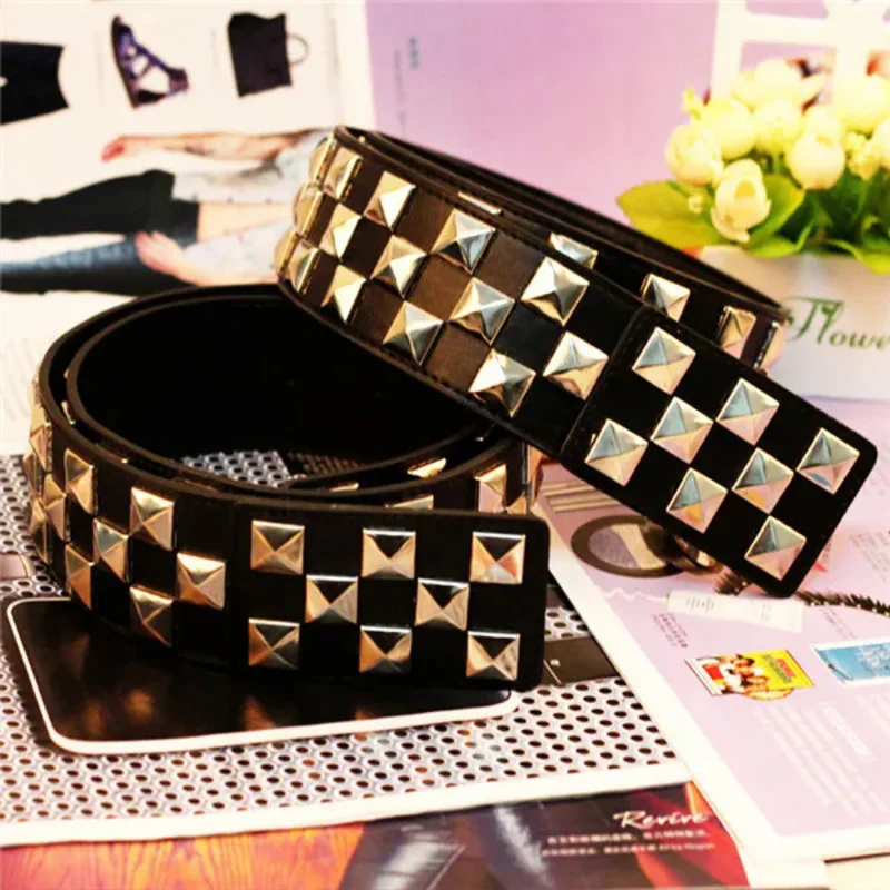 Sex and the City Sarah Jessica Parker Carrie Black Casual Wild Punk Fashion Studded Belt New free shipping