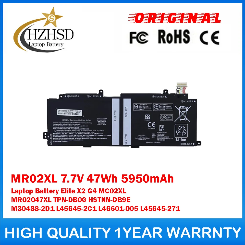 

MR02XL 7.7V 47Wh Genuine Original Laptop Battery For HP Elite X2 G4 MC02XL MR02047XL TPN-DB0G HSTNN-DB9E M30488-2D1 L45645-2C1