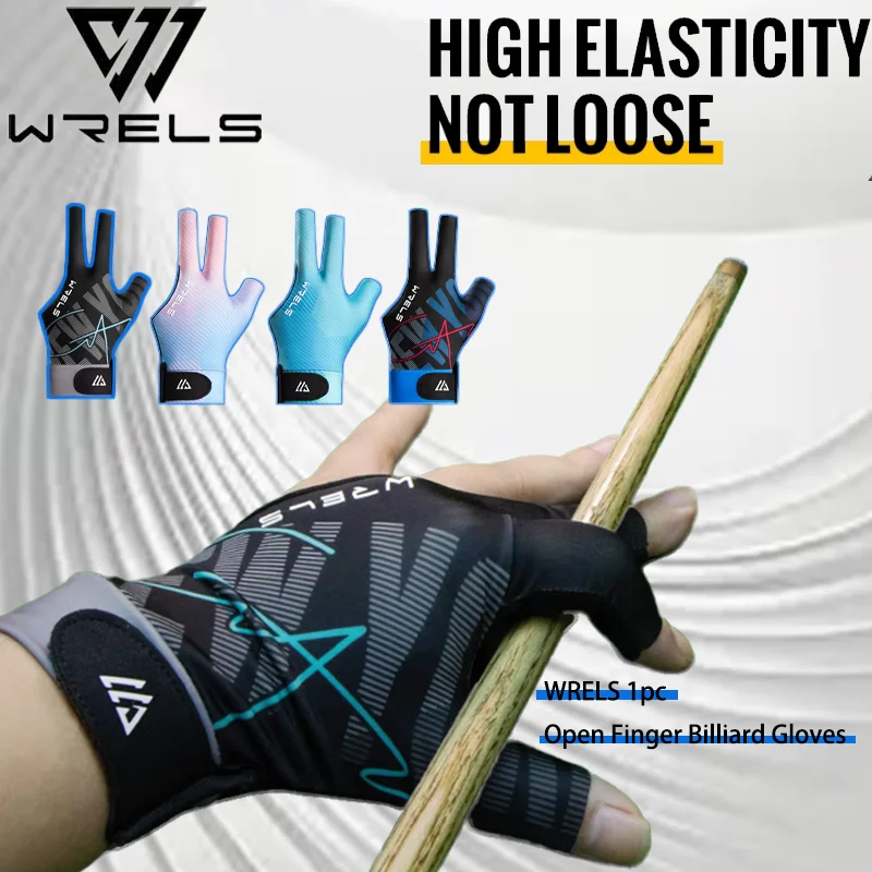 WRELS 1pcOpen Finger Billiard Gloves Non Slip Elastic Three Fingers Glove Lightweight Breathable 3 Finger Snooker Billiard Glove