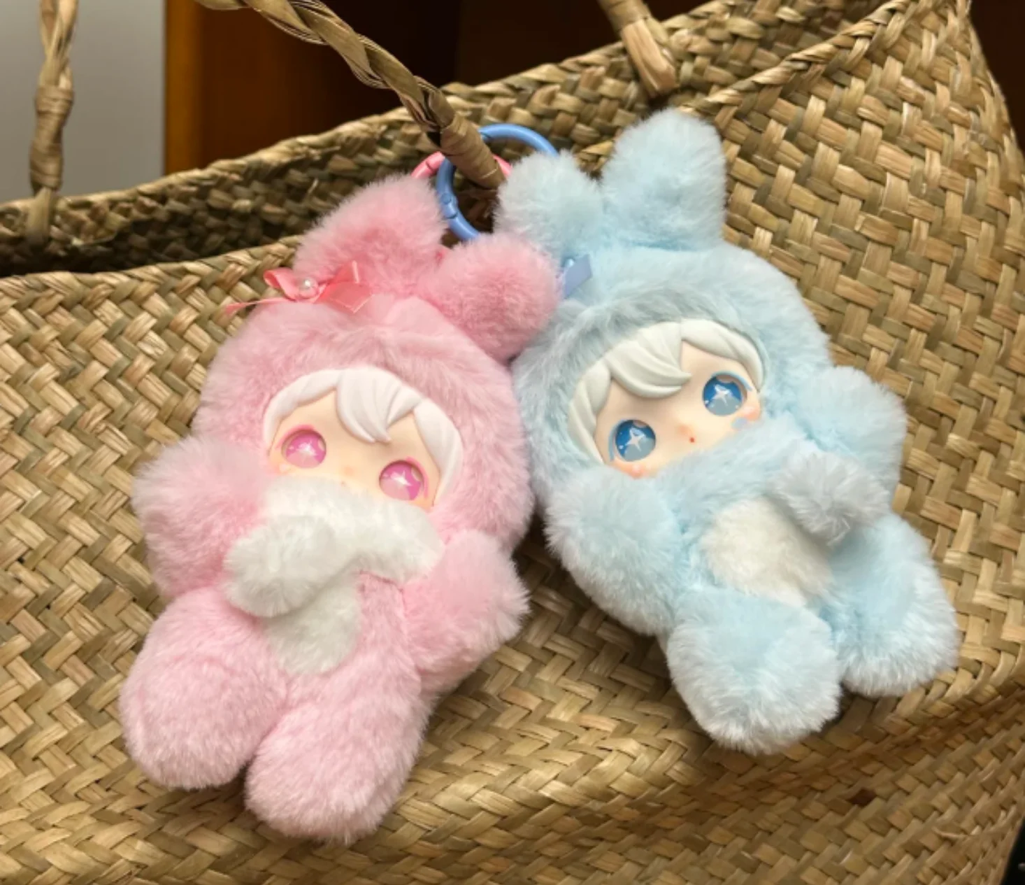 Voor Echte Shyshy Glanzende Kleine Konijn Serie Vinyl Pluche Hanger Blind Box Trendy Pop Desktop Ornament Verrassing Speelgoed Cadeau