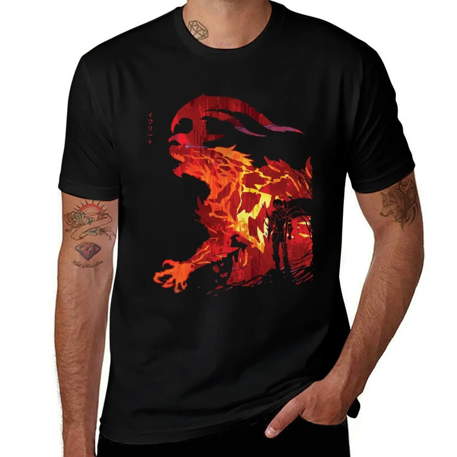 

Ifrit Eikon Awakening:Clive rosefield FFXVI T-Shirt T-shirts man boys animal print plain t shirts men