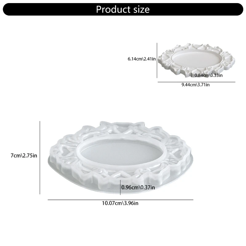  Silicone Embossed Floral Tray Mold Home Decors Accessories Easy Demolding Design