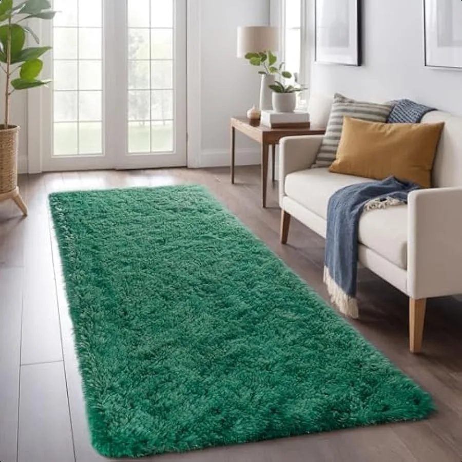 

Коврики с зеленой травой для прихожей 2x6, прикроватные коврики для спальни, нескользящий пушистый мягкий лохматый ковер для девочек и мальчиков, домашний декор Aesth