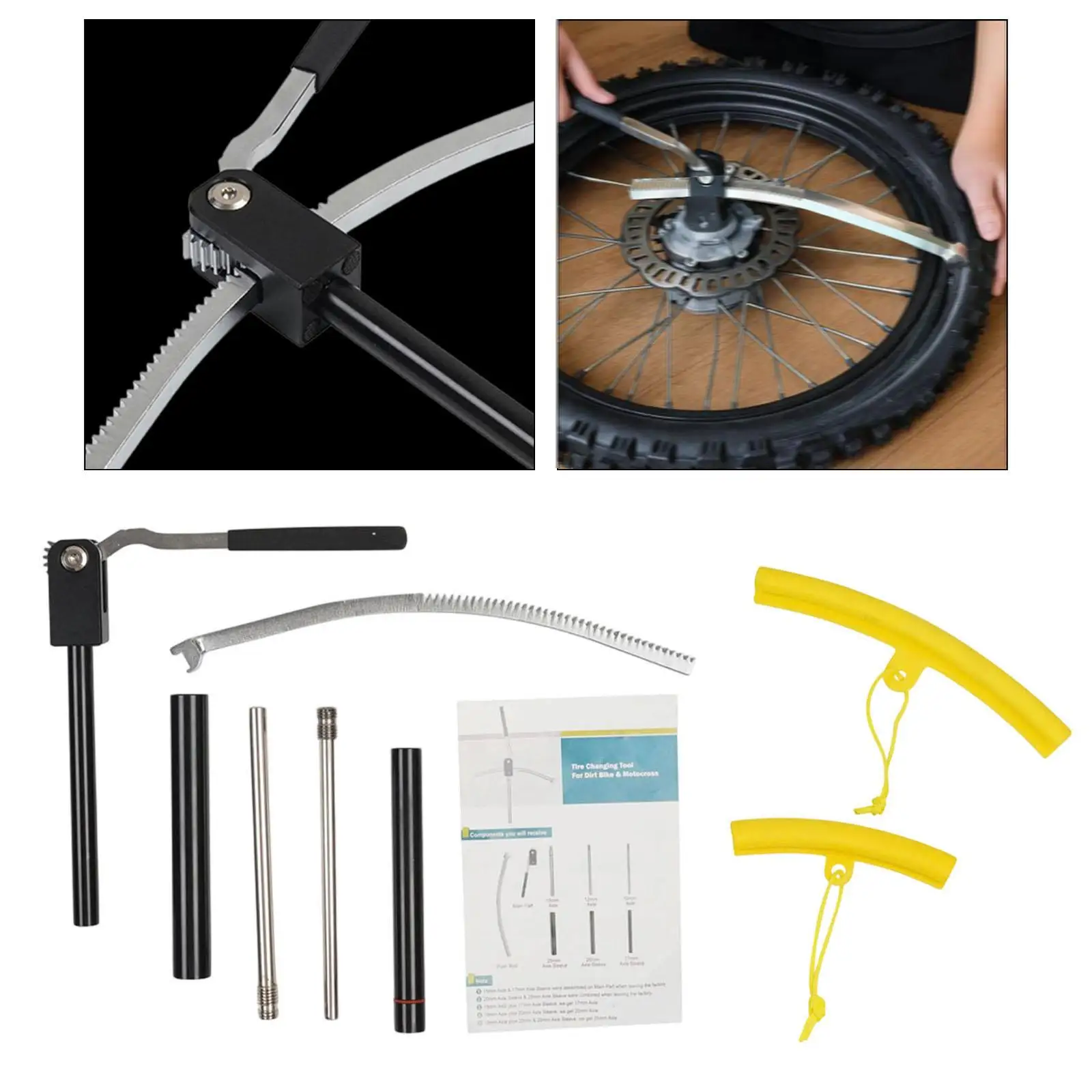 Dirt Bike Tire Changing Tool Motorcycle Premium Carbon Steel 10mm, 12mm, 15mm, 17mm, 20mm, 25mm Portable Tire Changing Tool