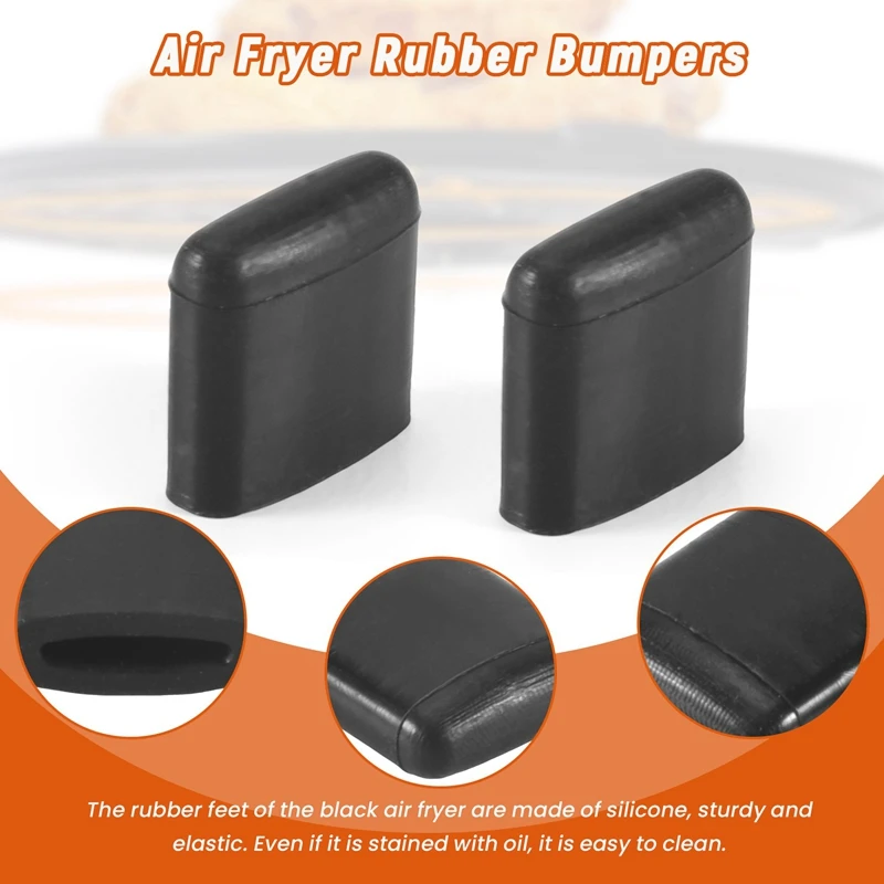 Air Fryer Rubber Bumpers,Air Fryer Tray Rubber Replace Parts Accessories,Non-Scratch Protective Covers For Air Fryer Pan